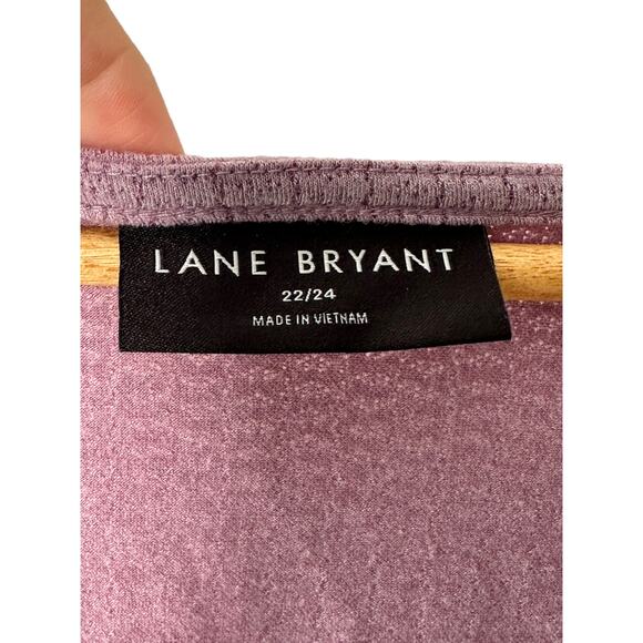 Lane Bryant Pink Classic Long-Sleeve Square-Neck With Keyhole Top Sz 22/24 - Picture 7 of 7